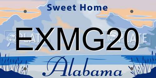 EXMG20 Alabama License Plate