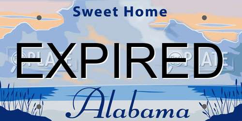 EXPIRED Alabama License Plate