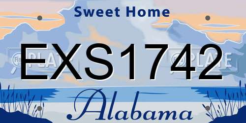 EXS1742 Alabama License Plate