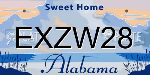 EXZW28 Alabama License Plate