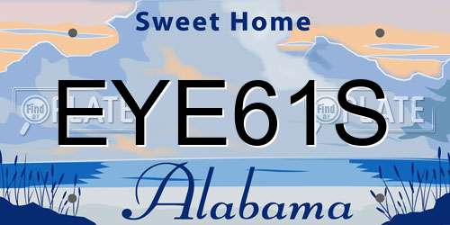 EYE61S Alabama License Plate