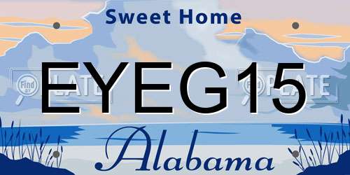 EYEG15 Alabama License Plate