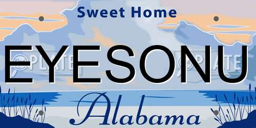 EYESONU Alabama License Plate