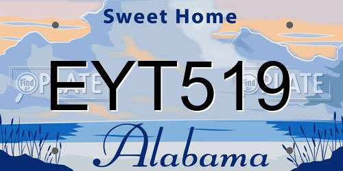 EYT519 Alabama License Plate