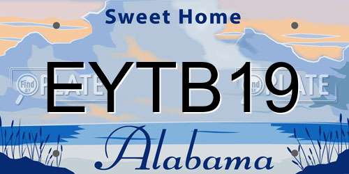 EYTB19 Alabama License Plate
