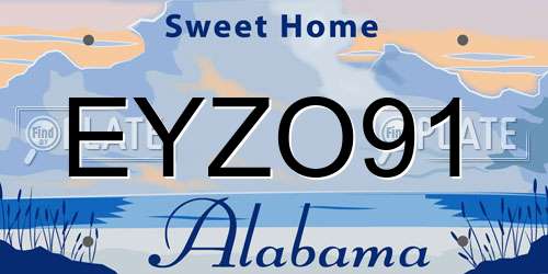 EYZO91 Alabama License Plate
