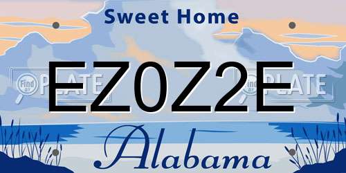 EZ0Z2E Alabama License Plate
