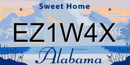 EZ1W4X Alabama License Plate