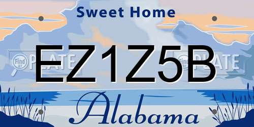 EZ1Z5B Alabama License Plate