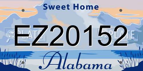 EZ20152 Alabama License Plate