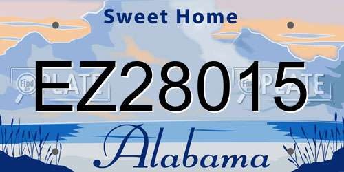 EZ28015 Alabama License Plate