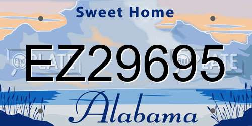 EZ29695 Alabama License Plate