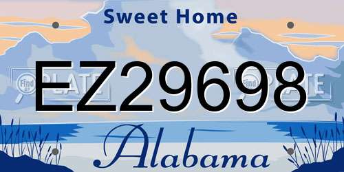 EZ29698 Alabama License Plate