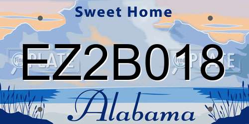 EZ2B018 Alabama License Plate