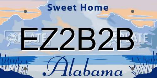 EZ2B2B Alabama License Plate