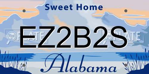 EZ2B2S Alabama License Plate