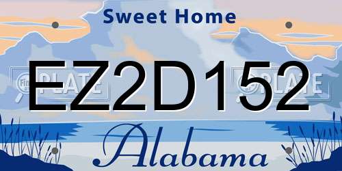 EZ2D152 Alabama License Plate