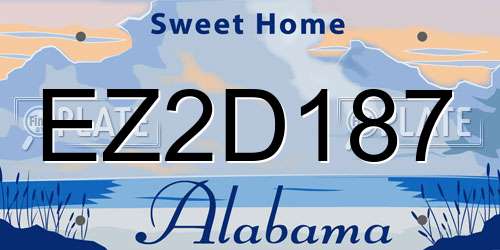 EZ2D187 Alabama License Plate