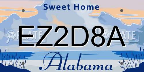 EZ2D8A Alabama License Plate