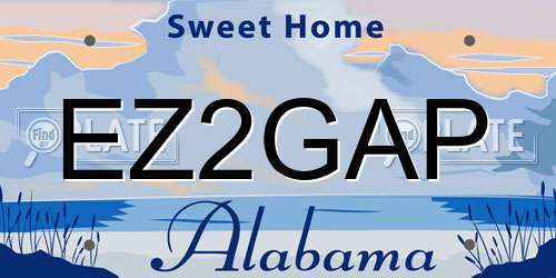 EZ2GAP Alabama License Plate