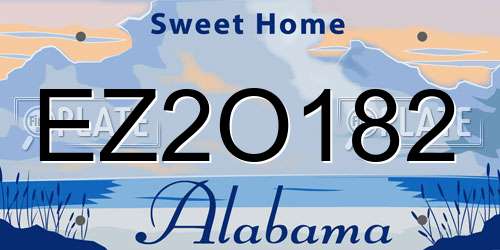 EZ2O182 Alabama License Plate