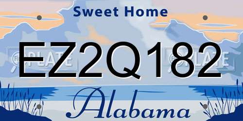 EZ2Q182 Alabama License Plate
