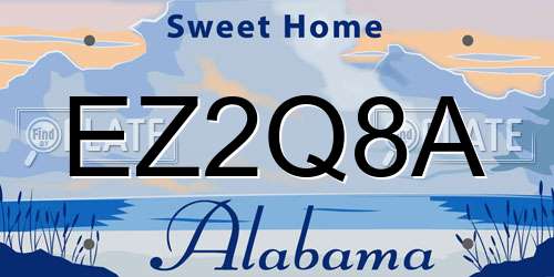 EZ2Q8A Alabama License Plate