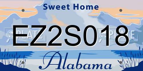 EZ2S018 Alabama License Plate