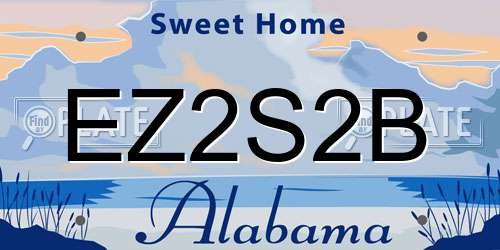 EZ2S2B Alabama License Plate