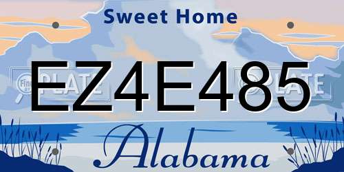EZ4E485 Alabama License Plate