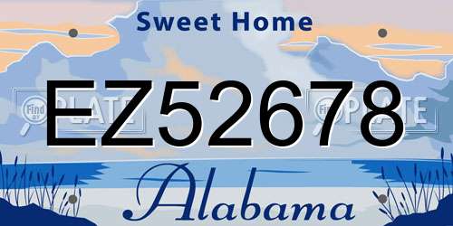 EZ52678 Alabama License Plate
