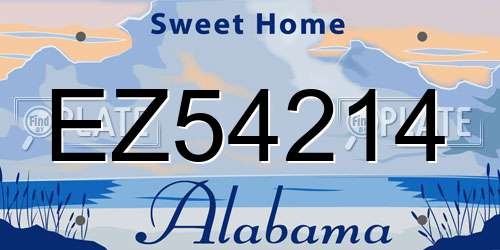 EZ54214 Alabama License Plate