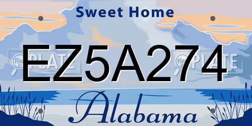 EZ5A274 Alabama License Plate