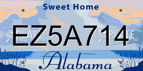EZ5A714 Alabama License Plate