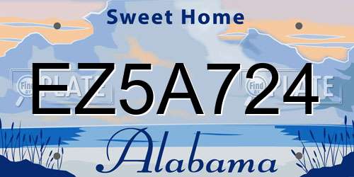 EZ5A724 Alabama License Plate