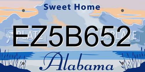 EZ5B652 Alabama License Plate