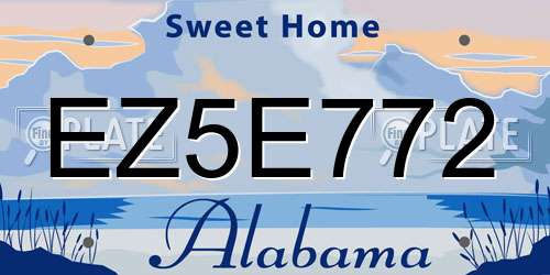 EZ5E772 Alabama License Plate