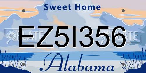 EZ5I356 Alabama License Plate