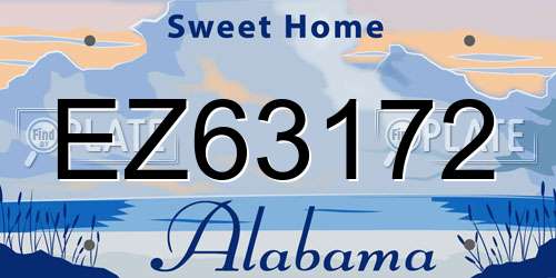 EZ63172 Alabama License Plate