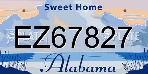 EZ67827 Alabama License Plate