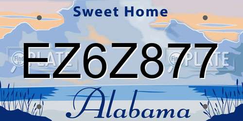 EZ6Z877 Alabama License Plate