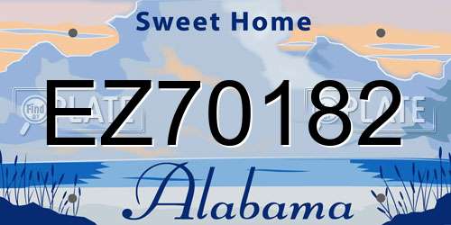EZ70182 Alabama License Plate