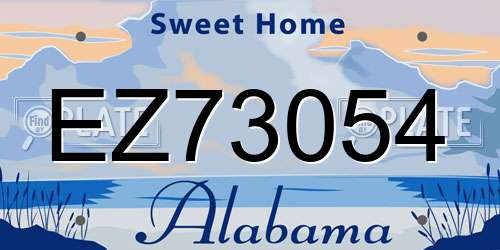 EZ73054 Alabama License Plate