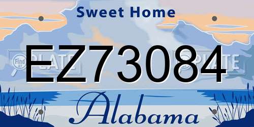 EZ73084 Alabama License Plate
