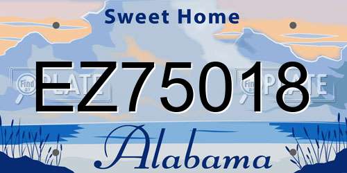 EZ75018 Alabama License Plate