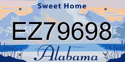 EZ79698 Alabama License Plate