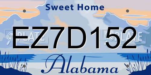 EZ7D152 Alabama License Plate