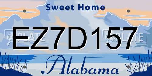 EZ7D157 Alabama License Plate