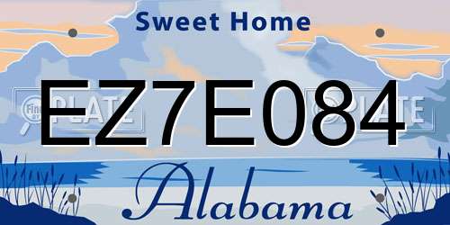 EZ7E084 Alabama License Plate