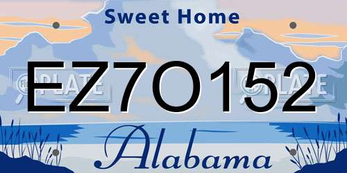 EZ7O152 Alabama License Plate